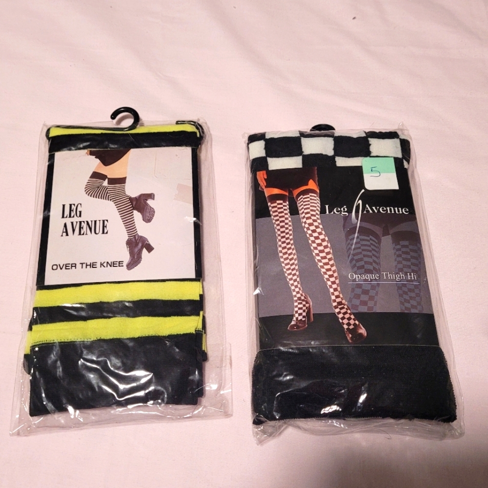 Leg Avenue over the knee & thigh-hi stockings one size fits most NEW